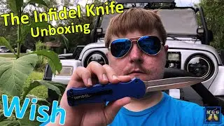 Wish - The Infidel Blue OTF Knife Unboxing