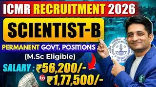 Bioscience Msc Student Ke Liiye Permanant GOV JOB I Scientist B Position ICMR Recriutment 2026 IFAS