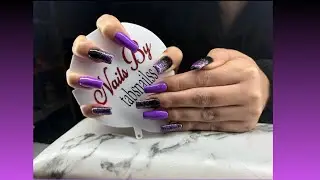 Watch me work..A gorgeous black and purple set using @KairoseNailSupply 🥹#fypviral 