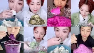 ASMR shave ice bites compilation #iceeating #mukbang #asmreating #satisfying