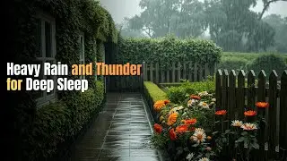 Night Storm in a Countryside Garden 🌩️ Heavy Rain & Thunder | 8 Hours Deep Sleep • No Music