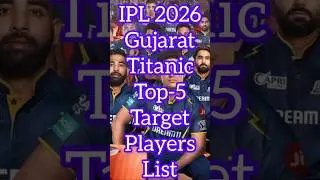 IPL 2026 : Gujarat Titans Top -5 Target players : GT Target players Mini Auction IPL 2026