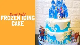 How to make Frozen Design Cake | Icing Cake and Toy Topper | Cake Vlog 13