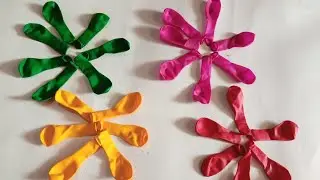 Flower making with coloured balloons #flowers #balloon #activity #relaxing #babies 