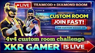 🔴 LIVE 4v4 Custom Room | Team Code + Diamond Room | XKR Gamer