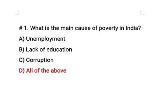 Social Issues of India Mcqs with answers || Hindi /Urdu