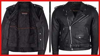 Men's Eagle Embossed Live To Ride   Ride To Live Classic Black Leather Motorcycle Biker Jacket