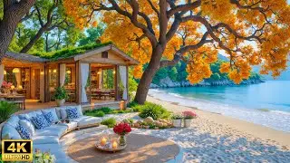 Autumn Beach House Retreat - Relaxing Piano Music & Ocean Waves | Stress Relief Music