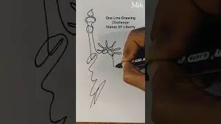 America Statue of Liberty Drawing Challenge for One Line #shorts #america #foryou