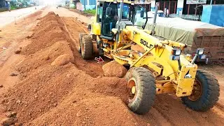 Best Action of Grader building Road Construction In A Countryside | GradingX