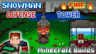 SNOW GOLEM FIRE DEFENSE TOWER Build Tutorial For Survival 🔥| SNOWMAN DEFENCE TOWER ☃️