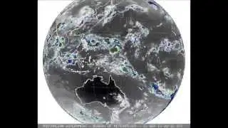 Time lapse infrared zehr enhanced. satellite images, Full Disk (1080p).
