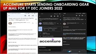 ACCENTURE STARTS SENDING ONBOARDING BRIEFING SESSION & GEAR UP MAIL FOR 1ST DEC 2022 JOINERS