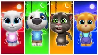 Talking Tom friends - Angela vs Tom vs Ben vs Gringer | Tiles Hop EDM Rush