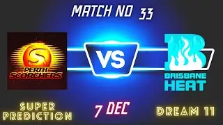 BBL 2022-23: Perth Scorchers vs Brisbane Heat 33rd Match Prediction | PRS  vs BSH Dream11