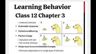 Class 12 | Biology | Chapter 3 | Behavior | Learning Behavior and its types