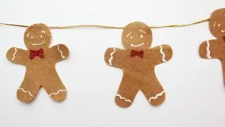 guirnalda de galletas de jengibre en fieltro faciles de hacer