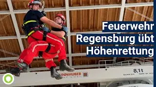 Berufsfeuerwehr Regensburg trainiert Höhenrettung im Bergwacht-Zentrum Bad Tölz