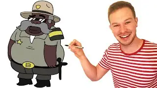How to Draw Sheriff Blubs from Gravity Falls Characters Step by Step