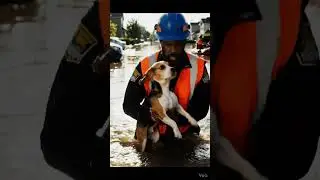 Heroic Man Rescues Dog from Flood Waters! 🌊🐕 #rescue #animalrescue #trending #viral #animals #dog