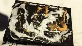 DIY Fluid Art | Gold, Silver, Copper and Black Abstract Wall Art #fluidart #acrylicpour