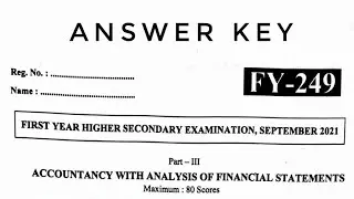 PLUS ONE ACCOUNTANCY AFS ANSWER KEY 2021