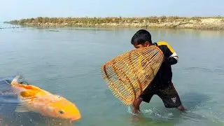 Crazy Village Boy Traditional polo fishing video 122 | Fish Catching in River | Polo Fishing Video