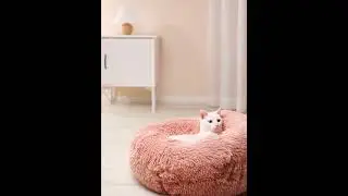 Donut furry pet bed for 6 - 120 lbs cats and dogs - BCBMALL