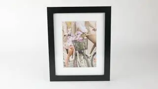 8X10 Black Photo Picture Frame for 5X7 Photo Display with Beveled Mat