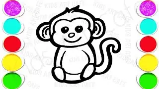 Beautiful Monkey Drawing, Painting & Coloring For Kids and Toddlers_ Kids Art