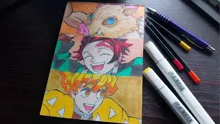 Inosuke || Tanjiro || Zenitsu || Demon Slayer || Anime drawing. Tanjiro drawing.