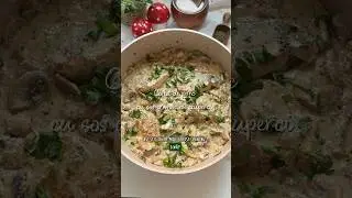 Cotlet de porc &icirc;n sos cremos cu ciuperci 🍄❤️ #ideiretete #cotletdeporc #retetesimple