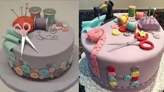 Sewing Theme Cake | Sewing Machine Cake By Seller FactG #shorts