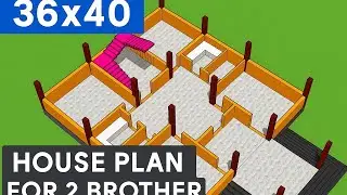 🏠 Beautiful 36x40 Duplex House Plan for 2 Brothers &ndash; Modern Design Idea!