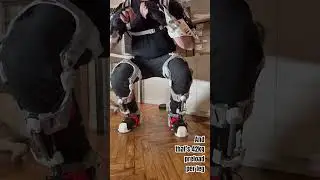Both legs preloaded with 42kg gas springs #exoskeleton #cyborg #knee #metal