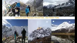What is the scenery from larkya-la pass the Manaslu Circuit Trek