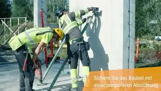 WILORA® Seilschlaufenschiene auf der Baustelle – Seilschlaufenschiene für Wandverbindungen