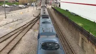 Amtrak ALC 42 Charger #303 at Lumber Street, Chicago Illinois.