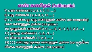 Basic maths || எண் கணிதம் ( Arithmetic ) || History of Numbers  tamil medium