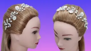 Bride's crystal hair clip: Simple and beautiful head flower:wedding hair piece