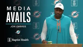 Assistant Head Coach and Tight Ends Coach Jon Embree meets with the media | MIAMI DOLPHINS