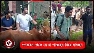 গণভবনের চেয়ার টেবিল মাছ মুরগি জনতার হাতে | Jago News