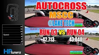 NC Miata autocross Run 03 versus 04 comparison at Lake Tech with MSCCC.