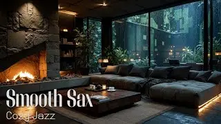 Cozy Rainy Day Jazz ~ Fireplace Ambiance for Deep Work & Relax