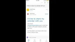 How to accept a shared calendar in Outlook for iOS