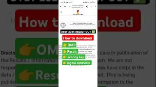 How to check otet result 2024/how to check otet scoring key 2024 #otetresult #otet2024 #shorts