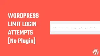 Wordpress limit login attempts using codes | No plugins | #WordPress 40