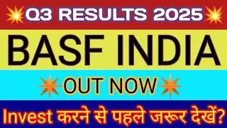 BASF India Q3 Results 2025 🔴 BASF Results 🔴 BASF India Share Latest News 🔴 BASF Share Analysis