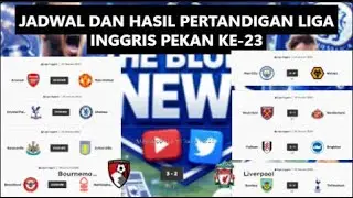 JADWAL & HASIL PERTANDINGAN LIGA INGGRIS PEKAN 23 - 2025/2026 | Big Match Arsenal vs MU!