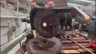 Precision in Action: Installing Blades on a Stone Cutting Machine